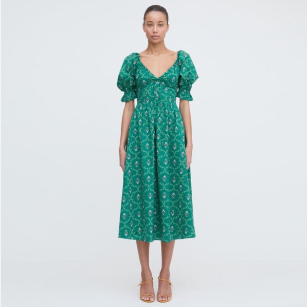 NWT Hill House Ophelia Green Vine Dress M Medium